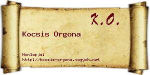 Kocsis Orgona névjegykártya